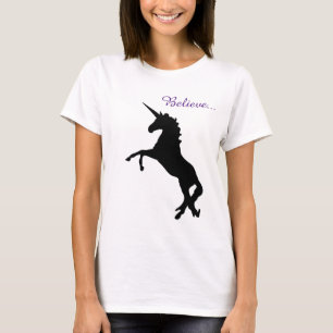 Einhorn-Magie-Glaube Schwarzes Damen-T-Shirt für d T-Shirt