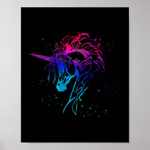 Einhorn-Magie-Pferd-Vintage-Fantasy-Kunst-Liebesgr Poster