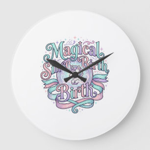 Einhorn Magisch Seit Geburt Original Grafik T-Shir Große Wanduhr
