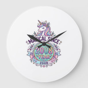 Einhorn Magisch Seit Jahr Grafikdesign Zazzle D Große Wanduhr
