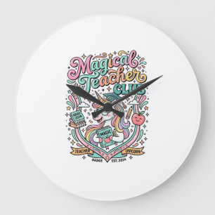 Einhorn Magischer Lehrer Club Kawaii Marktplatz Ar Große Wanduhr