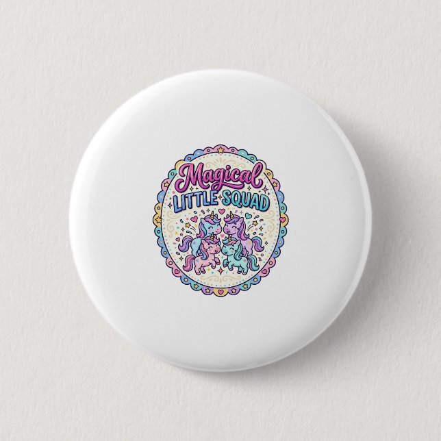 Einhorn Magisches Kleines Squad POD Bereit Apparel Button (Vorderseite)
