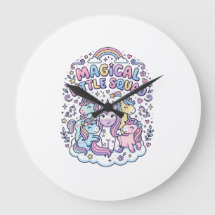 Einhorn Magisches Kleines Team Grafikdesign Produk Große Wanduhr