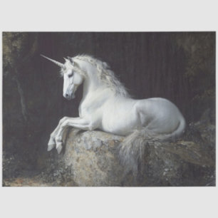 Einhorn-Malerei im antiken Stil, Decoupage Seidenpapier