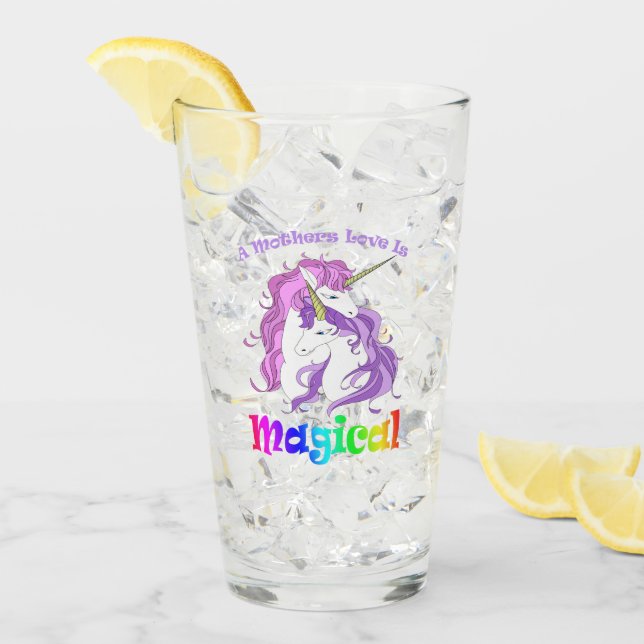 Einhorn Mama Eine Mütter Liebe ist magisch Glas (Vorderseite Ice)