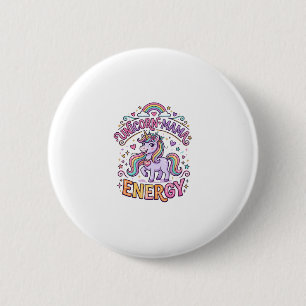 Einhorn Mama Energie Buntes Zazzle Design_1 Button