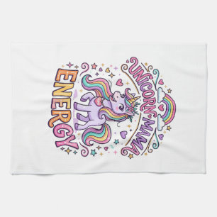 Einhorn Mama Energie Buntes Zazzle Design_1 Geschirrtuch