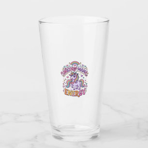 Einhorn Mama Energie Buntes Zazzle Design_1 Glas