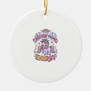 Einhorn Mama Energie Buntes Zazzle Design_1 Keramik Ornament