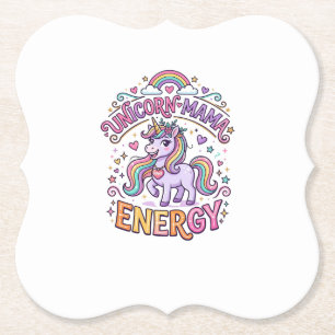Einhorn Mama Energie Buntes Zazzle Design_1 Untersetzer