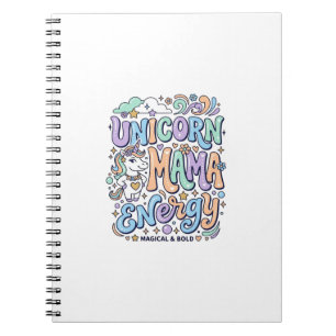 Einhorn Mama Energie Kawaii Vektor Design_1 Notizblock