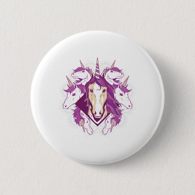 Einhorn Mandala Button (Vorderseite)