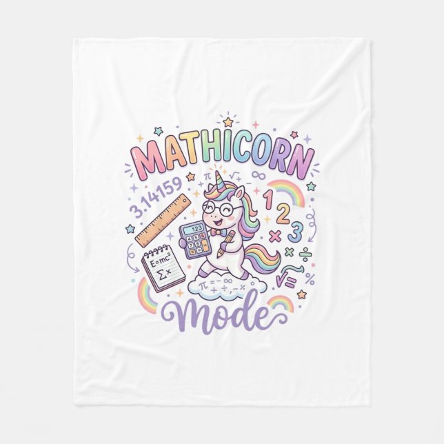 Einhorn Mathicorn Mode Liebenswerte Typografie Des Fleecedecke (Vorderseite)