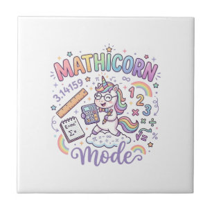Einhorn Mathicorn Mode Liebenswerte Typografie Des Fliese