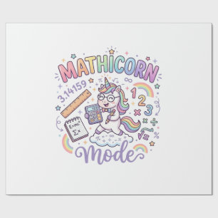 Einhorn Mathicorn Mode Liebenswerte Typografie Des Geschenkpapier