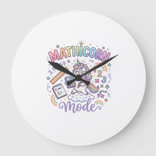 Einhorn Mathicorn Mode Liebenswerte Typografie Des Große Wanduhr