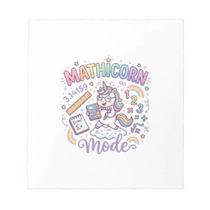 Einhorn Mathicorn Mode Liebenswerte Typografie Des Notizblock