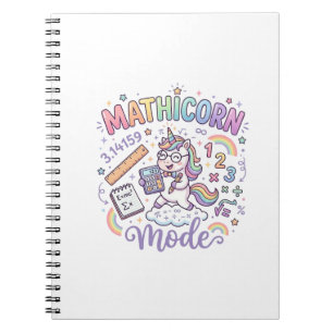 Einhorn Mathicorn Mode Liebenswerte Typografie Des Notizblock