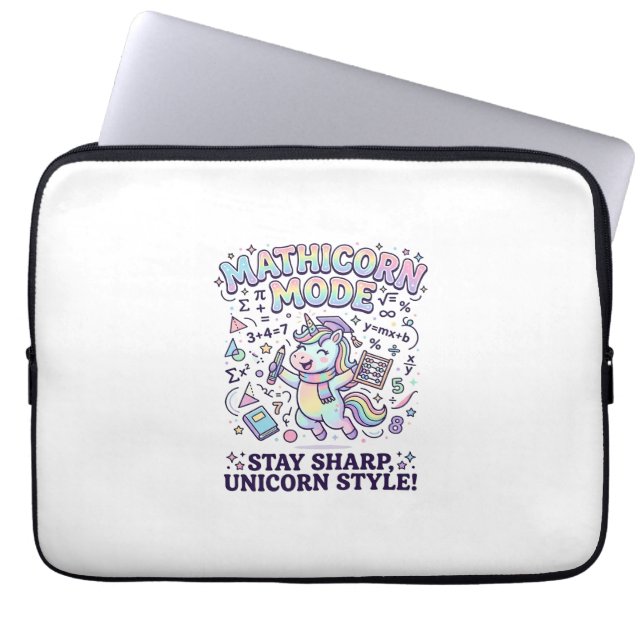 Einhorn Mathicorn Modus Charmant Weißer Hintergrun Laptopschutzhülle (Vorderseite)
