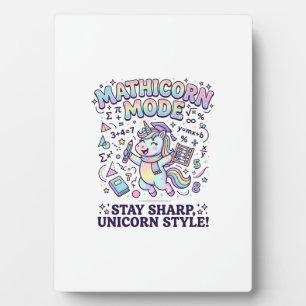 Einhorn Mathicorn Modus Charmantes Weißes Hintergr Fotoplatte