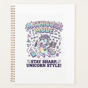 Einhorn Mathicorn Modus Charmantes Weißes Hintergr Planer