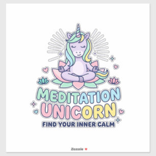 Einhorn-Meditation Einhorn Fett-Typografie T-Shirt Aufkleber