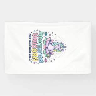 Einhorn-Meditation Einhorn Fett-Typografie T-Shirt Banner