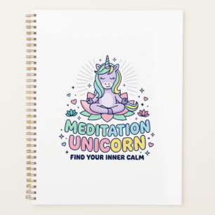Einhorn-Meditation Einhorn Fett-Typografie T-Shirt Planer