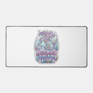 Einhorn Meerjungfrau Einhorn Lagune Grafikdesign Z Schreibtischunterlage
