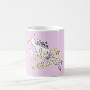 Einhorn Meerjungfrau Modern Trendig Glaube an Wund Kaffeetasse