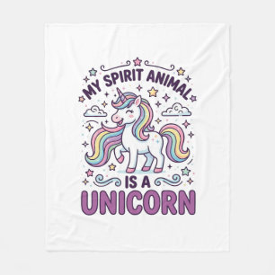 Einhorn Mein Seelentier ist ein Einhorn Fett Typog Fleecedecke