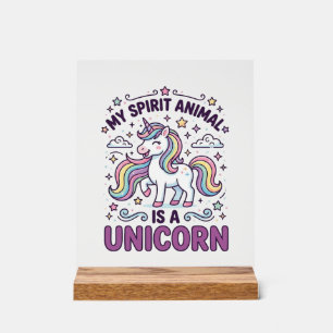Einhorn Mein Seelentier ist ein Einhorn Fette Typo Acrylschild