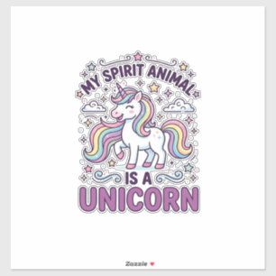 Einhorn Mein Seelentier ist ein Einhorn Fette Typo Aufkleber
