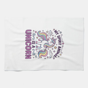 Einhorn Mein Seelentier ist ein Einhorn Fette Typo Geschirrtuch