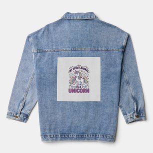 Einhorn Mein Seelentier ist ein Einhorn Fette Typo Jeansjacke