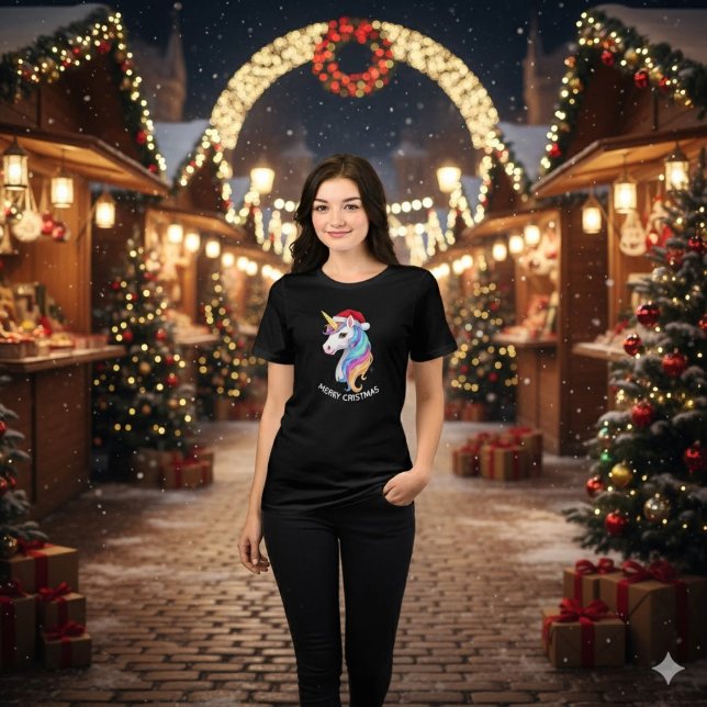Einhorn-Merry-Christmas-Design Tri-Blend Shirt (Von Creator hochgeladen)