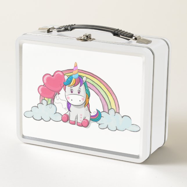 Einhorn-Metall-Lunchbox Metall Brotdose (Vorderseite)