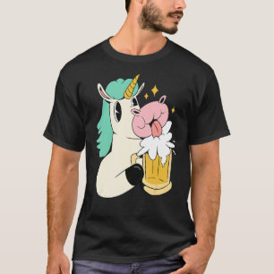 Einhorn mit Bier in Regenbogenfarben für Alkohol F T-Shirt