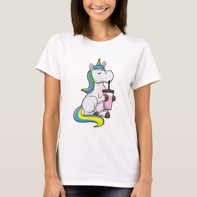 Einhorn mit Bubble Tee (Vorderseite)