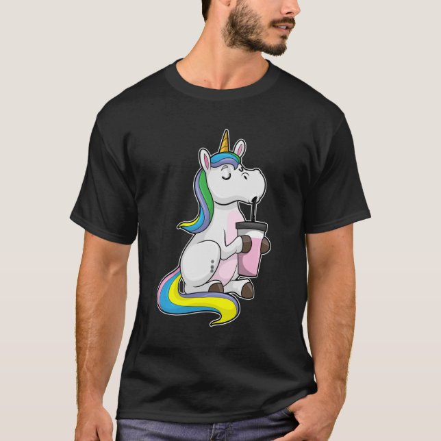 Einhorn mit Bubble Tee (Vorderseite)