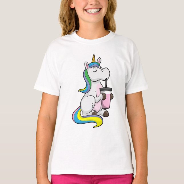 Einhorn mit Bubble Tee (Vorderseite)