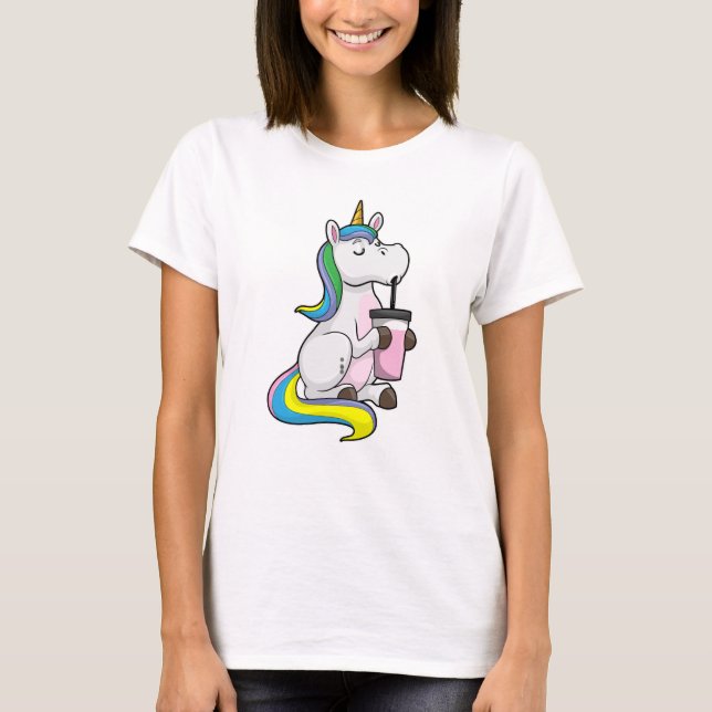 Einhorn mit Bubble Tee (Vorderseite)