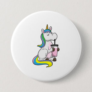 Einhorn mit Bubble Tee Button