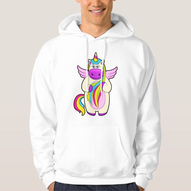 Einhorn mit bunten Haaren Hoodie (Vorderseite)