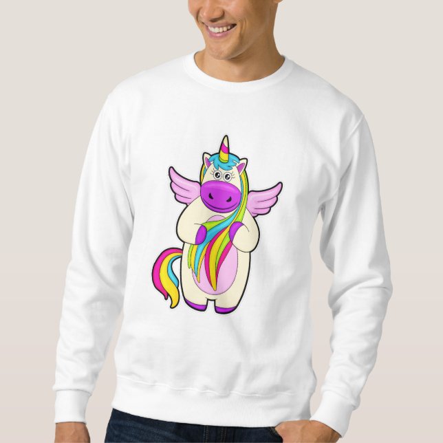 Einhorn mit bunten Haaren Sweatshirt (Vorderseite)