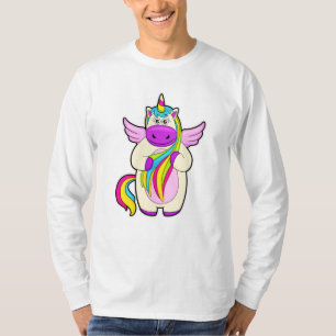 Einhorn mit bunten Haaren T-Shirt