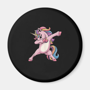 Einhorn mit Dabbing und Regenbogenhaar Spaß Einhor Magnet