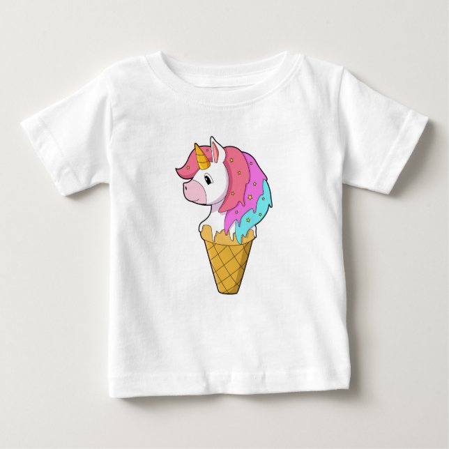Einhorn mit Eiscreme Baby T-shirt (Vorderseite)