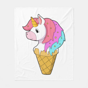 Einhorn mit Eiscreme Fleecedecke