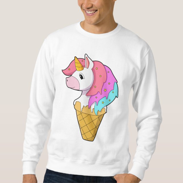 Einhorn mit Eiscreme Sweatshirt (Vorderseite)